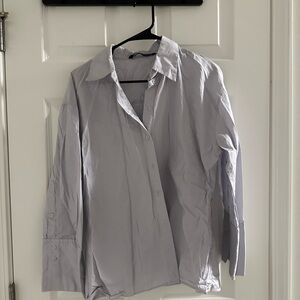 Zara Light Gray Button-Up Shirt